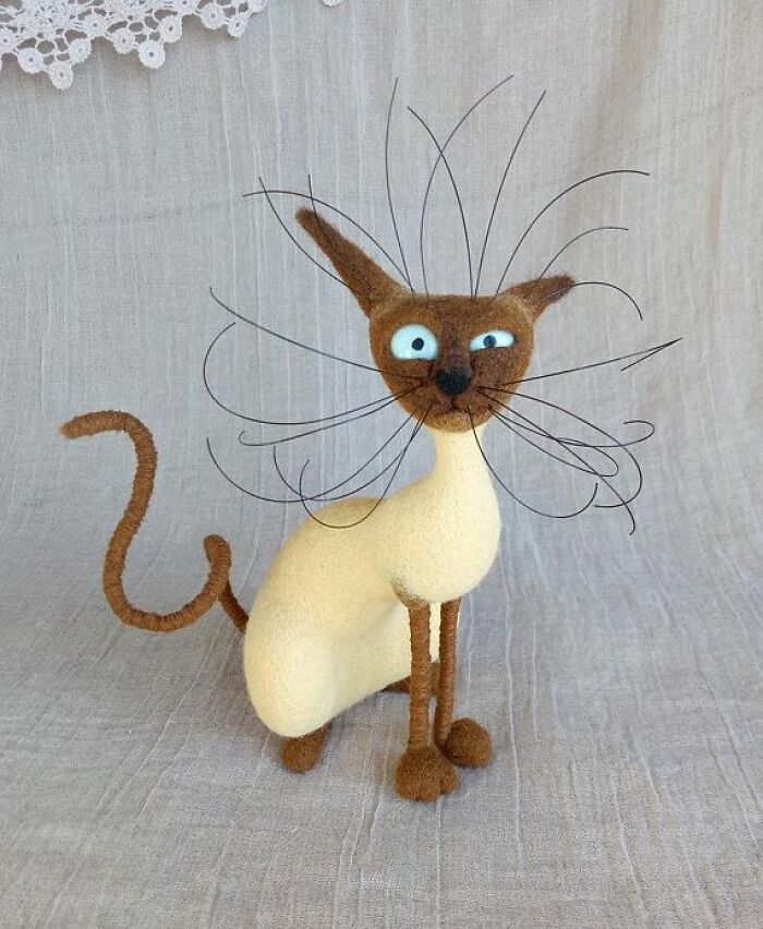 43 Wool Felted Cats With Over-The-Top Whiskers And Even Bigger Attitudes By Mary Derkach