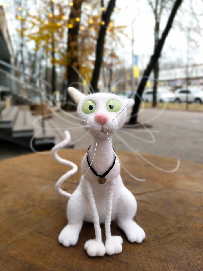 43 Wool Felted Cats With Over-The-Top Whiskers And Even Bigger Attitudes By Mary Derkach