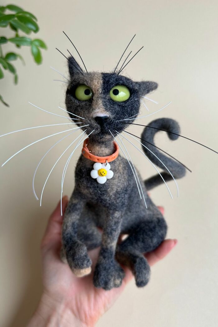 43 Wool Felted Cats With Over-The-Top Whiskers And Even Bigger Attitudes By Mary Derkach