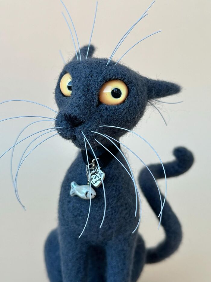 43 Wool Felted Cats With Over-The-Top Whiskers And Even Bigger Attitudes By Mary Derkach