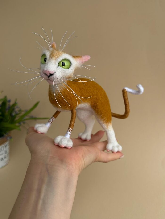 43 Wool Felted Cats With Over-The-Top Whiskers And Even Bigger Attitudes By Mary Derkach