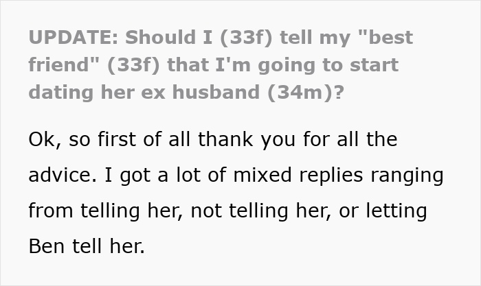 Woman Starts Dating Friend&rsquo;s Ex-Husband, Gets A Call When She Finds Out And It Makes Her Cry
