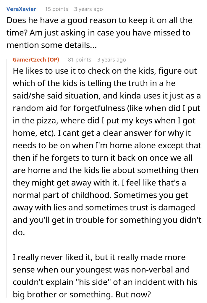 Controlling Man Insists On Keeping Indoor Camera On All The Time, Mad At Wife For Turning It Off