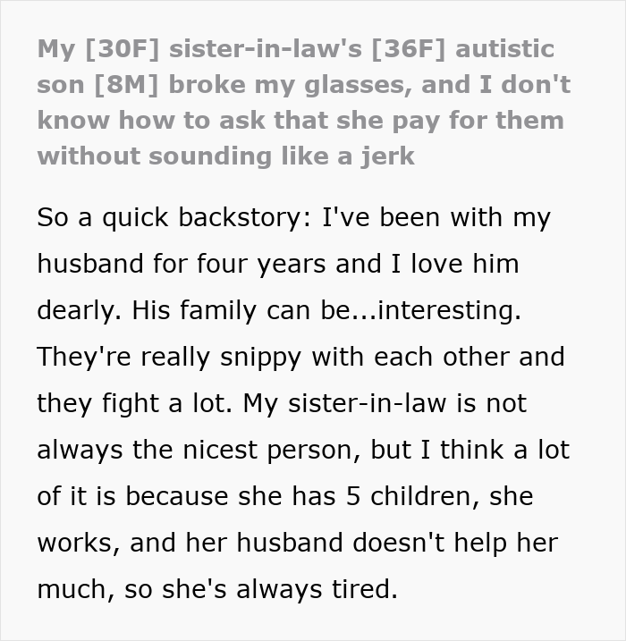 Woman Left Nearly Blind As Autistic Nephew Breaks Her Costly Glasses, His Mom Doesn’t Give A Hoot