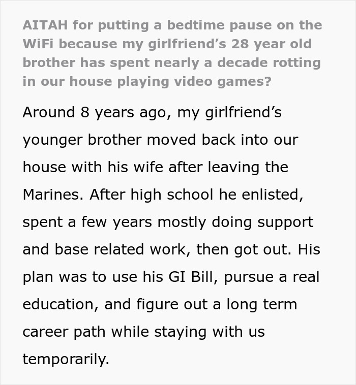Guy Gives GF An Ultimatum After Getting Fed Up With Her Freeloading Brother, Who Refuses To Be An Actual Adult