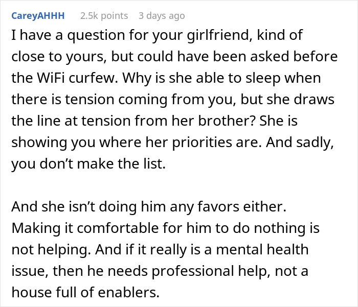 Guy Gives GF An Ultimatum After Getting Fed Up With Her Freeloading Brother, Who Refuses To Be An Actual Adult