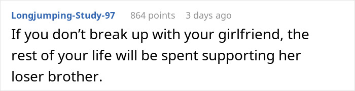 Guy Gives GF An Ultimatum After Getting Fed Up With Her Freeloading Brother, Who Refuses To Be An Actual Adult