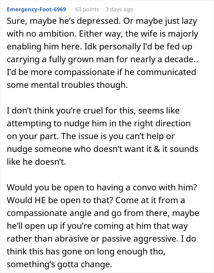 Guy Gives GF An Ultimatum After Getting Fed Up With Her Freeloading Brother, Who Refuses To Be An Actual Adult