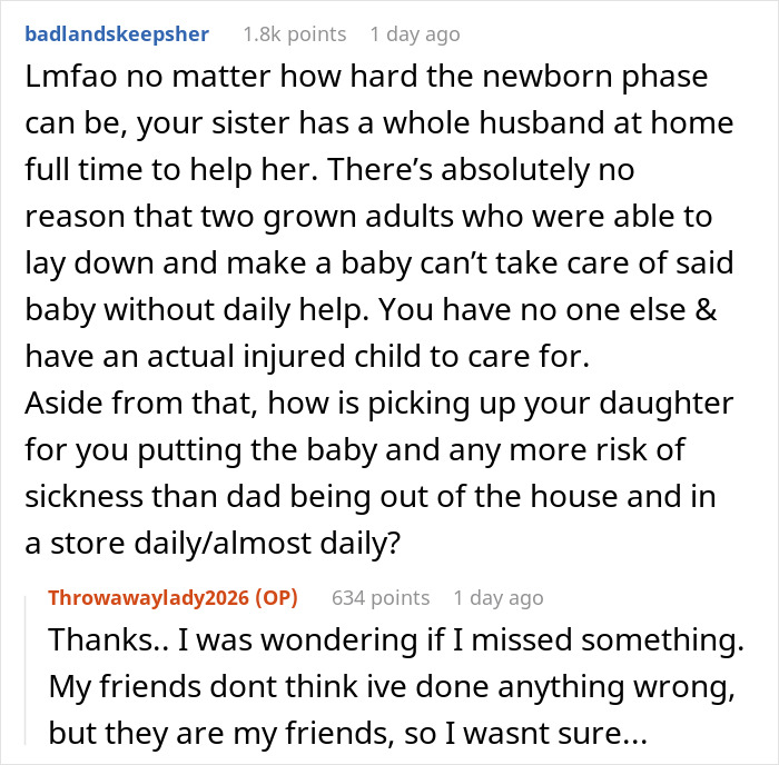 Mom Helps Out Daughter And Grandkid After Dog Attack, Sis Starts A Feud As She Wanted The Free Help