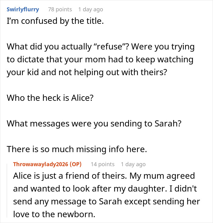 Mom Helps Out Daughter And Grandkid After Dog Attack, Sis Starts A Feud As She Wanted The Free Help