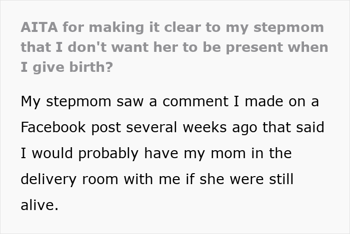 Overbearing Stepmom Insists On Being In Woman’s Delivery Room, Starts A Feud When Turned Down