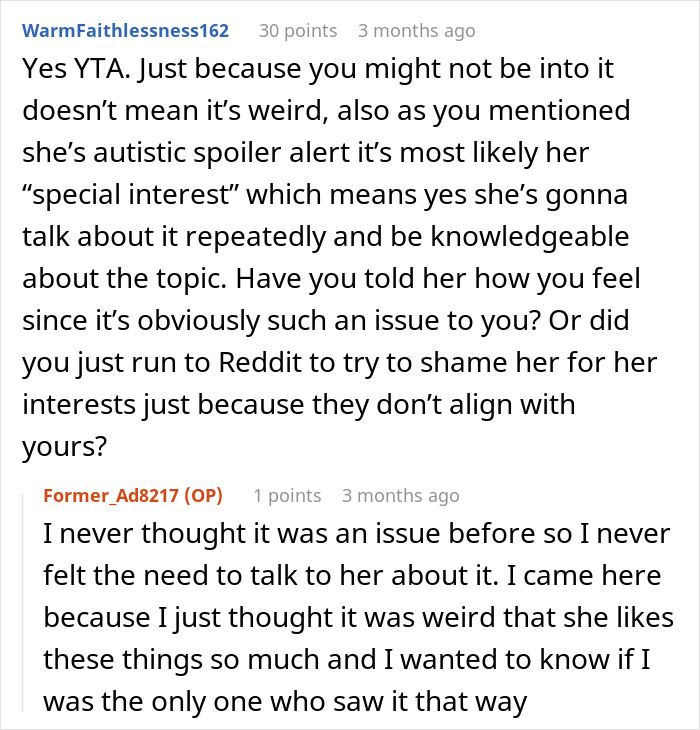 People Shred This Person To Pieces For Belittling GF For Her Interests, Their Defense Is Terrible