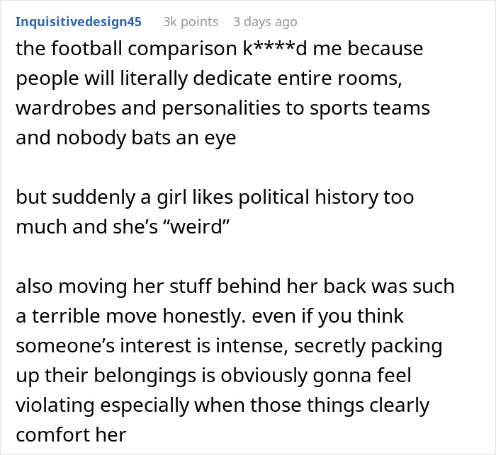 People Shred This Person To Pieces For Belittling GF For Her Interests, Their Defense Is Terrible