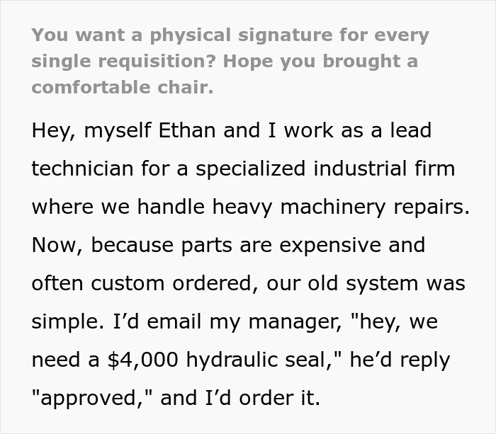 Controlling Boss Changes Policies And Wants Signatures For Everything, Regrets It After Workers Obey