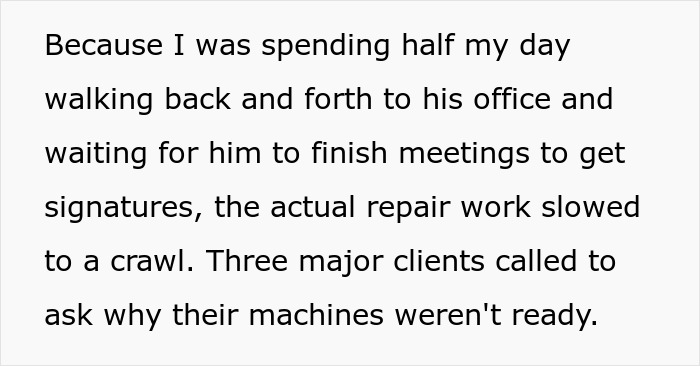 Controlling Boss Changes Policies And Wants Signatures For Everything, Regrets It After Workers Obey