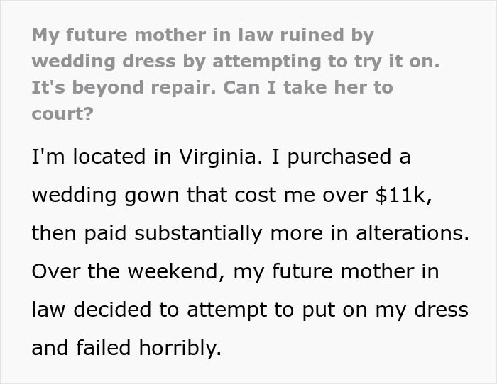 Bride Aghast As MIL Ruins Her $11K Wedding Dress, Loses It When Groom Says She&rsquo;s &ldquo;Overreacting&rdquo;
