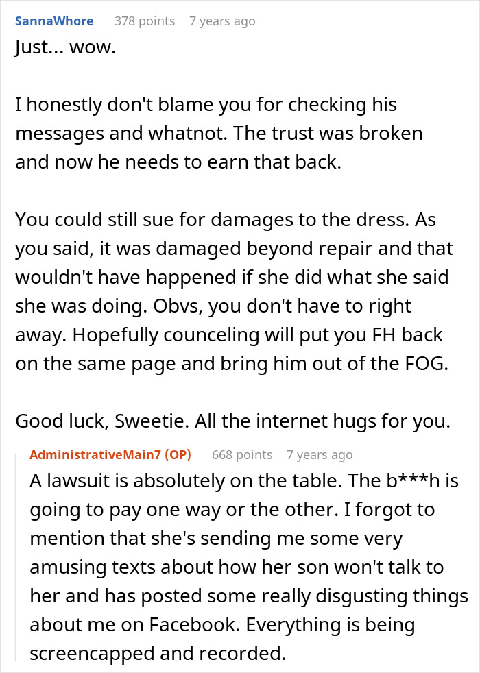 Bride Aghast As MIL Ruins Her $11K Wedding Dress, Loses It When Groom Says She&rsquo;s &ldquo;Overreacting&rdquo;