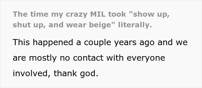 MIL Throws A Pity Party Over Not Wearing Green For Son’s Wedding, Plans To Switch Dresses Anyway