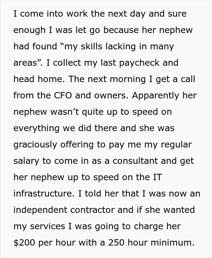 Boss Threatens To Call The Cops On IT Guy After Replacing Him With Her “Idiot” Nephew Backfires Spectacularly Boss Threatens To Call The Cops On IT Guy After Replacing Him With Her “Idiot” Nephew Backfires Spectacularly