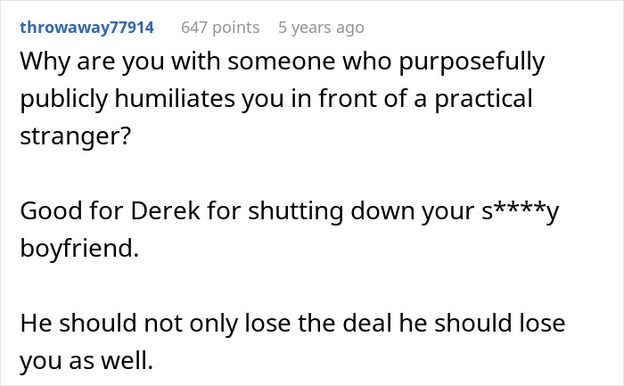 Man Humiliates GF In Front Of Potential Business Partner, Acts Surprised It Has Consequences Man Humiliates GF In Front Of Potential Business Partner, Acts Surprised It Has Consequences
