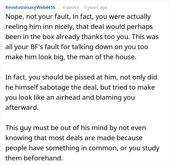 Man Humiliates GF In Front Of Potential Business Partner, Acts Surprised It Has Consequences Man Humiliates GF In Front Of Potential Business Partner, Acts Surprised It Has Consequences