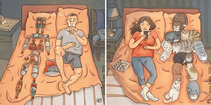 50 Heartwarming Cat Comics By This Lithuanian Artist That Beautifully Capture Human Emotions