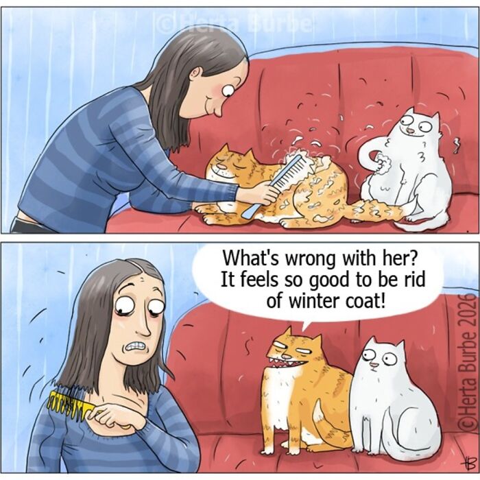 50 Heartwarming Cat Comics By This Lithuanian Artist That Beautifully Capture Human Emotions