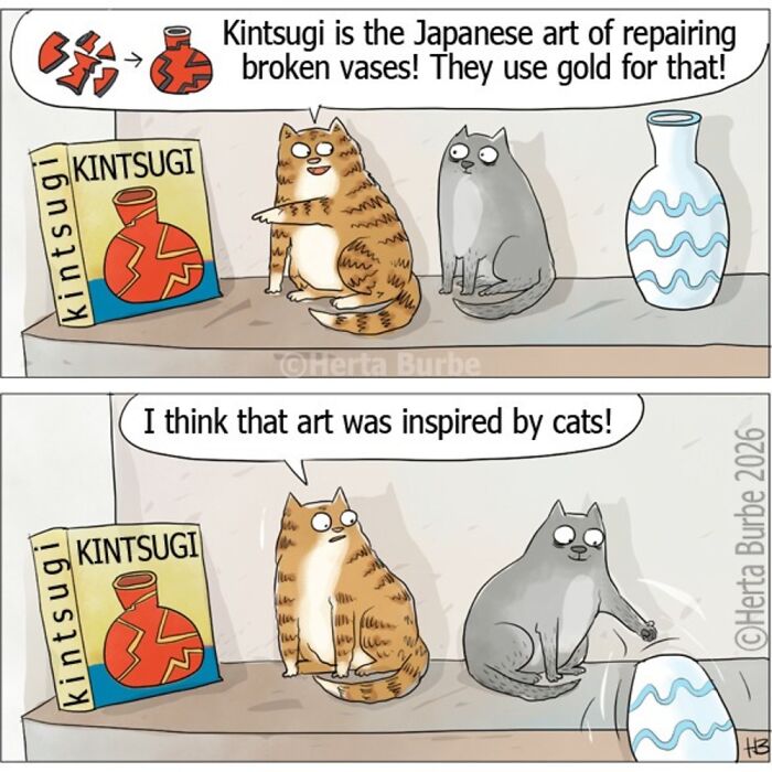 50 Heartwarming Cat Comics By This Lithuanian Artist That Beautifully Capture Human Emotions