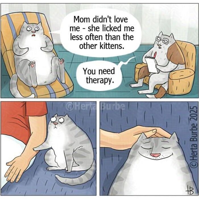 50 Heartwarming Cat Comics By This Lithuanian Artist That Beautifully Capture Human Emotions