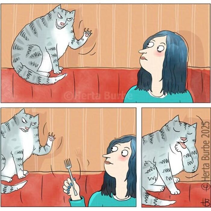 50 Heartwarming Cat Comics By This Lithuanian Artist That Beautifully Capture Human Emotions