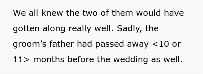 Bride Honors Late Dad During Wedding, MIL Puts On A Show To Prove That Her Grief Is Bigger Bride Honors Late Dad During Wedding, MIL Puts On A Show To Prove That Her Grief Is Bigger