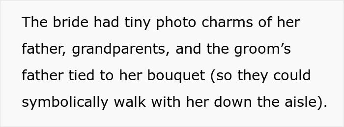 Bride Honors Late Dad During Wedding, MIL Puts On A Show To Prove That Her Grief Is Bigger Bride Honors Late Dad During Wedding, MIL Puts On A Show To Prove That Her Grief Is Bigger