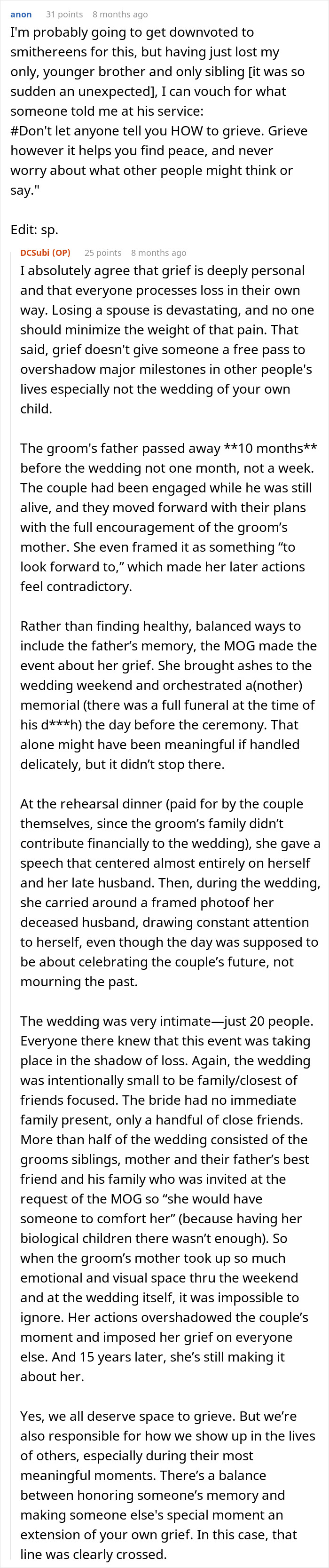 Bride Honors Late Dad During Wedding, MIL Puts On A Show To Prove That Her Grief Is Bigger Bride Honors Late Dad During Wedding, MIL Puts On A Show To Prove That Her Grief Is Bigger