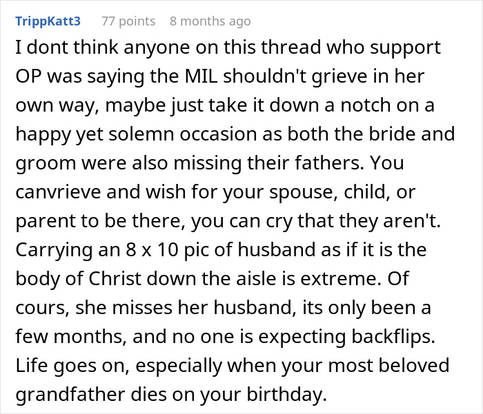 Bride Honors Late Dad During Wedding, MIL Puts On A Show To Prove That Her Grief Is Bigger Bride Honors Late Dad During Wedding, MIL Puts On A Show To Prove That Her Grief Is Bigger