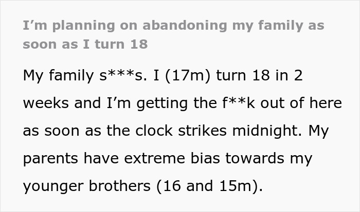 18YO Ditches Toxic Fam As They Torment Him For Years, Enjoys Life After Sparking An Uproar In Theirs 18YO Ditches Toxic Fam As They Torment Him For Years, Enjoys Life After Sparking An Uproar In Theirs