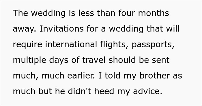 “I Became The Villain”: Woman Refuses To Attend Brother’s Wedding After Huge Miscommunication “I Became The Villain”: Woman Refuses To Attend Brother’s Wedding After Huge Miscommunication