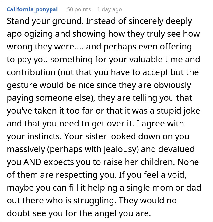 Woman Spends Years As Her Sister’s Free Babysitter Until One Cruel Comment At Dinner Ends It All Woman Spends Years As Her Sister’s Free Babysitter Until One Cruel Comment At Dinner Ends It All