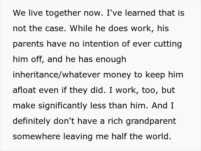 Wealthy BF Insists On 50/50 Split Despite GF Struggling, Writes Her A Check The Day She Leaves Wealthy BF Insists On 50/50 Split Despite GF Struggling, Writes Her A Check The Day She Leaves