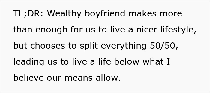 Wealthy BF Insists On 50/50 Split Despite GF Struggling, Writes Her A Check The Day She Leaves Wealthy BF Insists On 50/50 Split Despite GF Struggling, Writes Her A Check The Day She Leaves