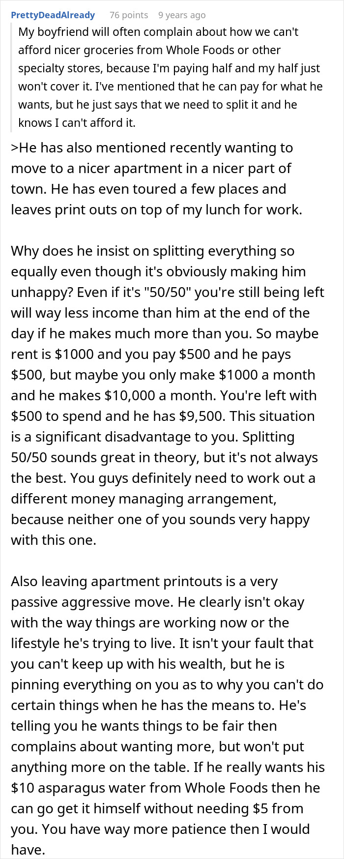 Wealthy BF Insists On 50/50 Split Despite GF Struggling, Writes Her A Check The Day She Leaves Wealthy BF Insists On 50/50 Split Despite GF Struggling, Writes Her A Check The Day She Leaves