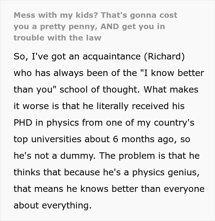 Know-It-All Physicist Files False CPS Report After Family Man Hurts His Ego, Instantly Regrets It