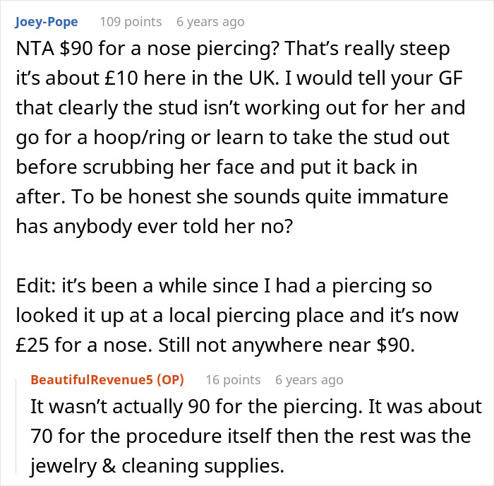GF Makes BF Spend $90 On Nose Piercing, Loses It 6 Times And Expects Him To Take Plumbing Apart