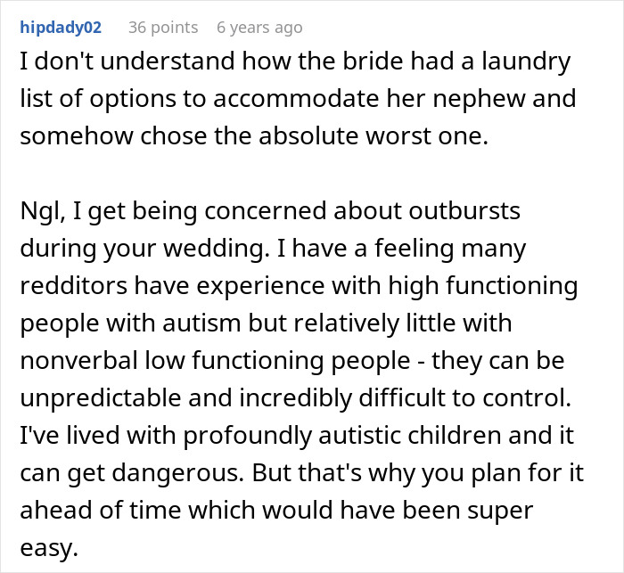 Bigoted Bride Makes Sure Autistic Nephew Isn’t At Wedding, Lies To Sis About It Being Kid-Free Event Bigoted Bride Makes Sure Autistic Nephew Isn’t At Wedding, Lies To Sis About It Being Kid-Free Event