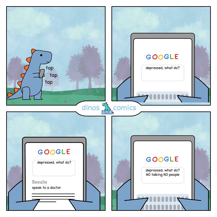 48 New “Dinosaur Couch” Comics Exploring Complex Emotions And Mental Health 48 New “Dinosaur Couch” Comics Exploring Complex Emotions And Mental Health