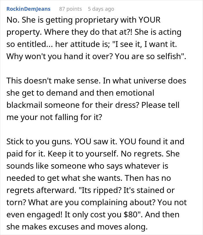 Woman Refuses To Lend Dream Wedding Dress To Friend, Shocked When They Start Spreading Lies