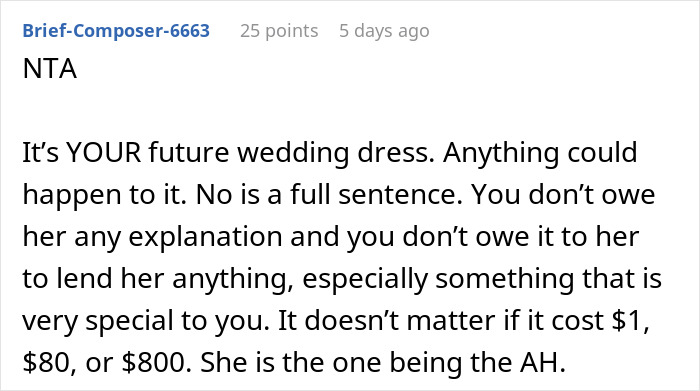 Woman Refuses To Lend Dream Wedding Dress To Friend, Shocked When They Start Spreading Lies