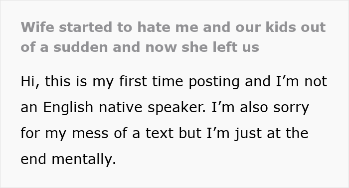 Guy At A Loss After Wife Leaves Him And His Kids, She Ends Up With A Shocking Diagnosis