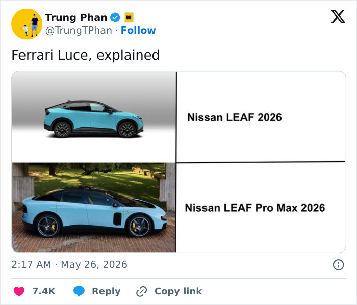 Ferrari’s First Fully Electric Car Gets Brutally Roasted Online With A Barrage Of Memes: “Vacuum Cleaner”