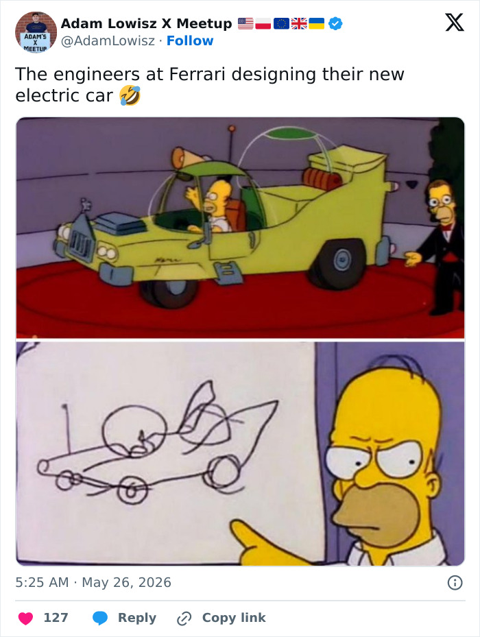 Ferrari’s First Fully Electric Car Gets Brutally Roasted Online With A Barrage Of Memes: “Vacuum Cleaner”