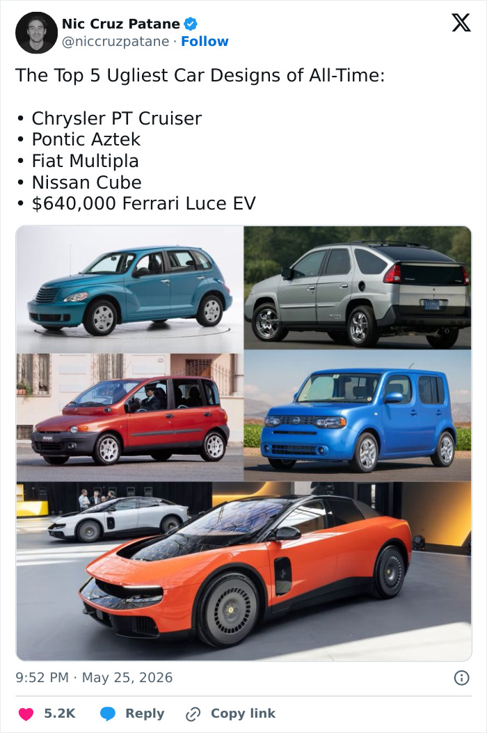 Ferrari’s First Fully Electric Car Gets Brutally Roasted Online With A Barrage Of Memes: “Vacuum Cleaner”